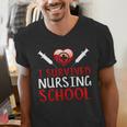 I Survived Nursing School Graduation Cool Men's V-Neck T-Shirt
