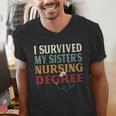 I Survived My Sister's Nursing Degree Graduation Nurse Lover Men's V-Neck T-Shirt