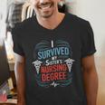 I Survived My Sister'S Nursing Degree Sis Nurse Graduation Men's V-Neck T-Shirt