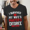 I Survived My Wife's Master's Degree Graduation Men's V-Neck T-Shirt
