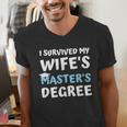 i Survived My Wifes Masters Degree MBA College Graduation Men's V-Neck T-Shirt