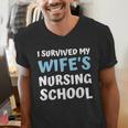 i Survived My Wifes Nursing School Degree Graduation Party Men's V-Neck T-Shirt