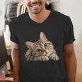 Tabby Cat Mom Dad Pet Shop Tabby Cats Kitten Tabby Cat Men's V-Neck T-Shirt Tabby Cat Mom Dad Pet Shop Tabby Cats Kitten Tabby Cat Men's V-Neck T-Shirt