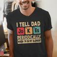 I Tell Dad Jokes Periodically Retro Papa Fathers Day Men Men's V-Neck T-Shirt