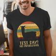Test Day No Probllama Silhouette Teacher Student Graduation Men's V-Neck T-Shirt