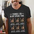 Things I Do In My Spare Time German Shepherd Dog Dad Mom Men's V-Neck T-Shirt