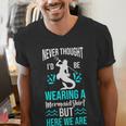 Never Thought I'd Be Wearing a Mermaid Dad Small Men's V-Neck T-Shirt Never Thought I'd Be Wearing a Mermaid Dad Small Men's V-Neck T-Shirt