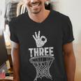 Three Points Throw Basketball Player Fan Dad Joke Tee Men's V-Neck T-Shirt