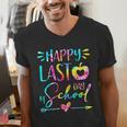 Tie Dye Happy Last Day Of School Graduation Teacher Student Men's V-Neck T-Shirt