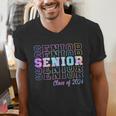Tie Dye Senior 24 Class Of 2024 Seniors Graduation 24 Men's V-Neck T-Shirt