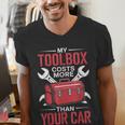 My Toolbox Costs More Than Your Car Mechanic Dad Rrepair Guy Men's V-Neck T-Shirt
