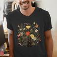 Tortie Cat Owner Flowers Tortie Cat Mom Tortie Cat Dad For Men Women Kids Men's V-Neck T-Shirt