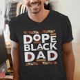 History Month Family Matching Melanin Dope Black Dad Men's V-Neck T-Shirt