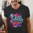 Totally 80's Colorful Retro 1980s Style Nostalgia Vibe Men's V-Neck T-Shirt
