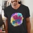 Totally 80's Tie Dye Retro Vibes 1980s Style Nostalgia Men's V-Neck T-Shirt