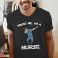 Trust Me I'm Nurse Shirt Dabbing Gift Nursing Graduation Men's V-Neck T-Shirt