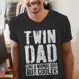 Twin Dad Shirt Men Dad Of Twins Fathers Day Men's V-Neck T-Shirt