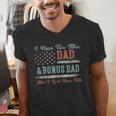 I Have Two Titles Dad & Bonus Dad I Rock Them Both Bonus Dad Men's V-Neck T-Shirt