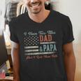 I Have Two Titles Dad & Papa I Rock Them Both Papa Men's V-Neck T-Shirt