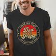 I Have Two Titles Dad & Pops I Rock Them Both For Grandpa Men's V-Neck T-Shirt