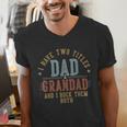 I Have Two Titles Dad And Grandad I Rock Them Both Grandad Men's V-Neck T-Shirt I Have Two Titles Dad And Grandad I Rock Them Both Grandad Men's V-Neck T-Shirt