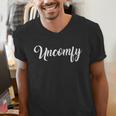 Uncomfy Uncomfortable Introvert Love Is Blind Quote Men's V-Neck T-Shirt Uncomfy Uncomfortable Introvert Love Is Blind Quote Men's V-Neck T-Shirt