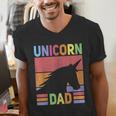 Unicorn Birthday Outfit Dad Unicorn Costume Bday Dad Unicorn Men's V-Neck T-Shirt