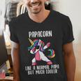 Unicorn Dad Girl Birthday Party Clothing Papacorn Men's V-Neck T-Shirt