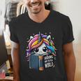 Unicorn Reading Book Reader Introvert Book Lover Humor Men's V-Neck T-Shirt Unicorn Reading Book Reader Introvert Book Lover Humor Men's V-Neck T-Shirt