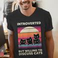 Unique Art For Introverted Cat Fans -Adults Cat Humorous Introvert Small Men's V-Neck T-Shirt