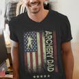 USA American Flag Archery Dad Men's V-Neck T-Shirt