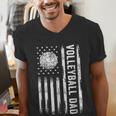 USA Flag Volleyball Dad Father's Day Men's V-Neck T-Shirt