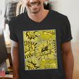 Varsity-Gold Yellow Comic Book University Varsity-Gold Men's V-Neck T-Shirt