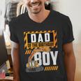 Vehicle Construction Excavator Dad Of The Birthday Boy Small Men's V-Neck T-Shirt