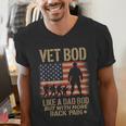 Vet Bod Like Dad Bod But With More Back Pain US Flag Veteran Men's V-Neck T-Shirt