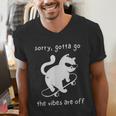 Vibes Are Off Cat Skateboard Introvert Sarcastic Humor Men's V-Neck T-Shirt Vibes Are Off Cat Skateboard Introvert Sarcastic Humor Men's V-Neck T-Shirt