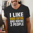 Video Editor Introvert Editing Production Filmmaking Job Men's V-Neck T-Shirt Video Editor Introvert Editing Production Filmmaking Job Men's V-Neck T-Shirt