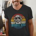 Vintage Best Doodle Dad Ever Father's Day Golden Doodle Men's V-Neck T-Shirt Vintage Best Doodle Dad Ever Father's Day Golden Doodle Men's V-Neck T-Shirt