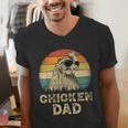 Vintage Chicken Dad Chicken Lovers Daddy Father's Day Men's V-Neck T-Shirt Vintage Chicken Dad Chicken Lovers Daddy Father's Day Men's V-Neck T-Shirt