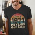 Vintage Class Of 1971 55 Years Later Reunion 55th Graduation Men's V-Neck T-Shirt