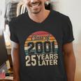 Vintage Class Of 2001 25 Years Later Reunion 25th Graduation Men's V-Neck T-Shirt