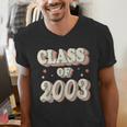 Vintage Class Of 2003 03 High School Graduation Men's V-Neck T-Shirt