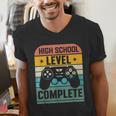 Vintage Class Of 2024 High School Graduation Student Men's V-Neck T-Shirt