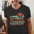 Vintage Cooking Dad The Man The Myth The Legend Chef Men's V-Neck T-Shirt