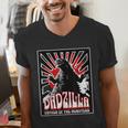 Vintage Dadzilla Father Of The Monsters Fathers Day Men's V-Neck T-Shirt
