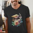 Vintage Hat High School College Graduate Graduation Men's V-Neck T-Shirt