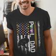 Vintage USA Flag Billiards Player Proud Pool Dad Men's V-Neck T-Shirt Vintage USA Flag Billiards Player Proud Pool Dad Men's V-Neck T-Shirt