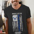 Vintage USA Flag Proud To Be An US Air Force Dad Men's V-Neck T-Shirt
