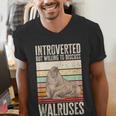 Walrus Lover Introvert Walrus Men's V-Neck T-Shirt Walrus Lover Introvert Walrus Men's V-Neck T-Shirt
