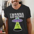I Wanna Go Home Introvert UFO UAP Flying Saucer Trippy Alien Men's V-Neck T-Shirt I Wanna Go Home Introvert UFO UAP Flying Saucer Trippy Alien Men's V-Neck T-Shirt